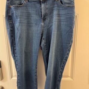 Talbots Women's Straight Leg Crop Blue Jeans